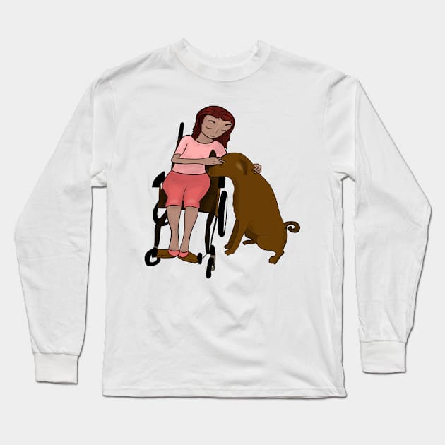 Love my therapy dog Long Sleeve T-Shirt by Antiope